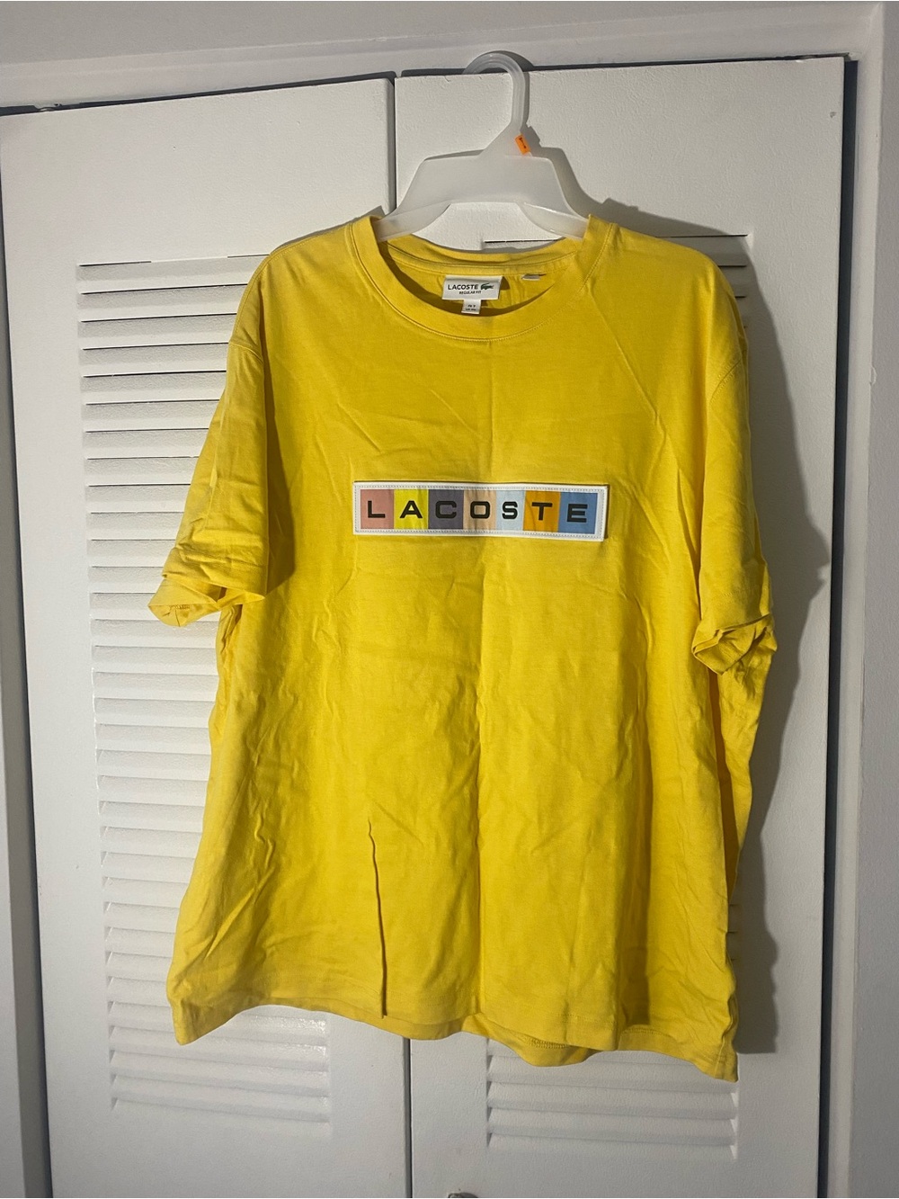 Lacoste Bright Yellow Crewneck Logo Tee